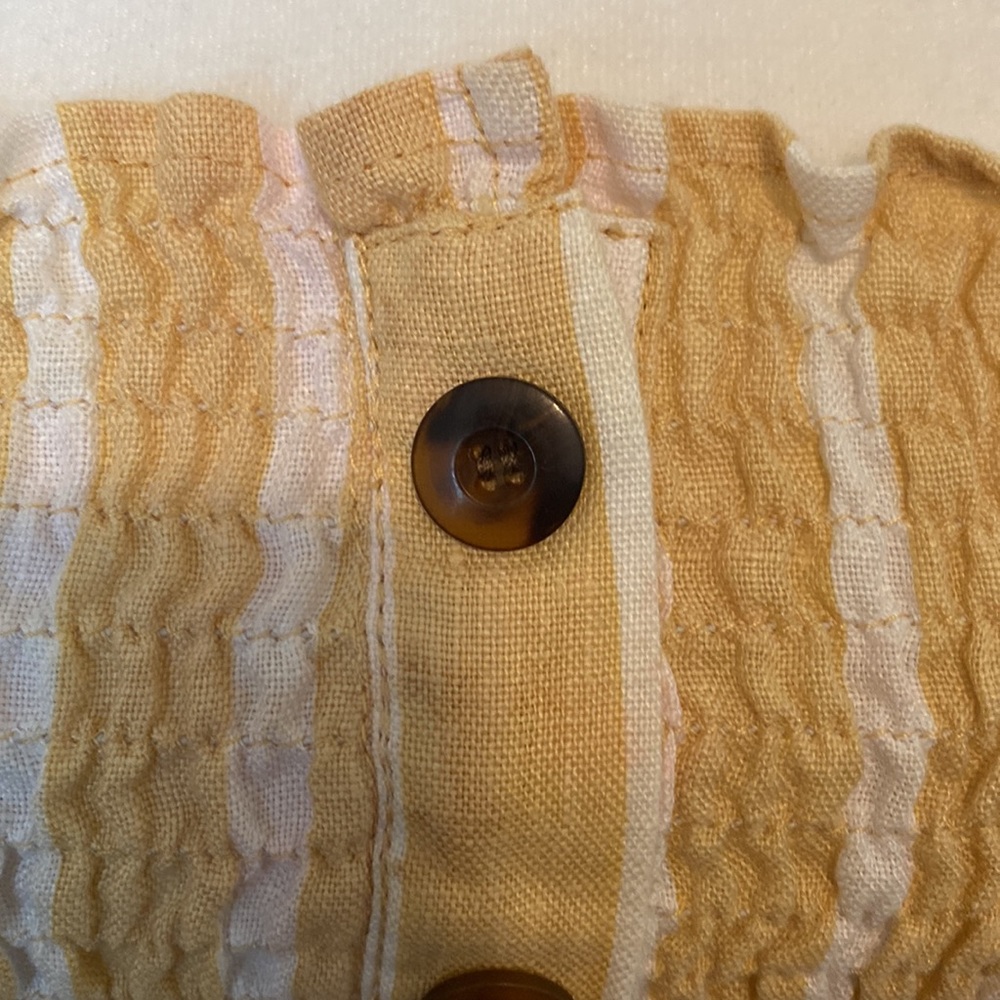 Faithfull The Brand “Sloane” Linen Strapless Crop Top (Size 8) - Picture 4 of 7